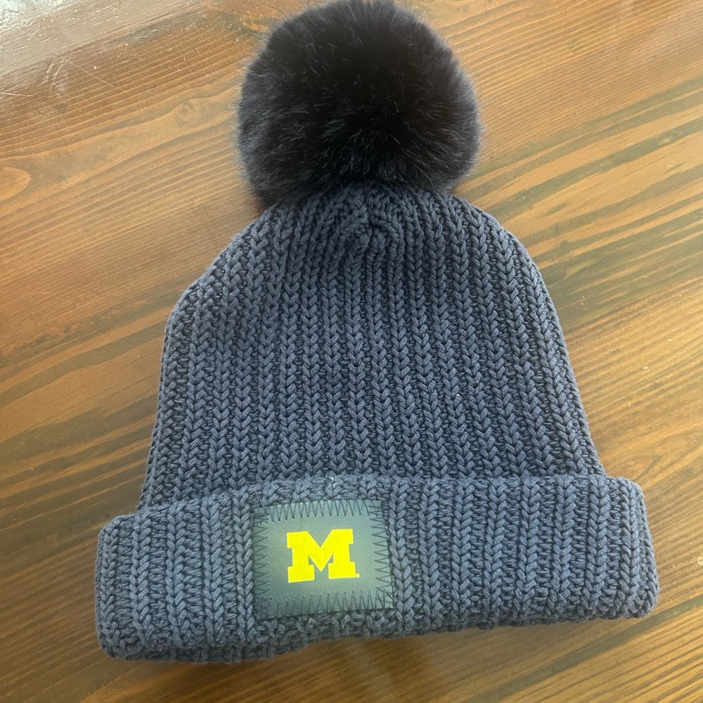 Navy Love Your Melon Michigan Beanie